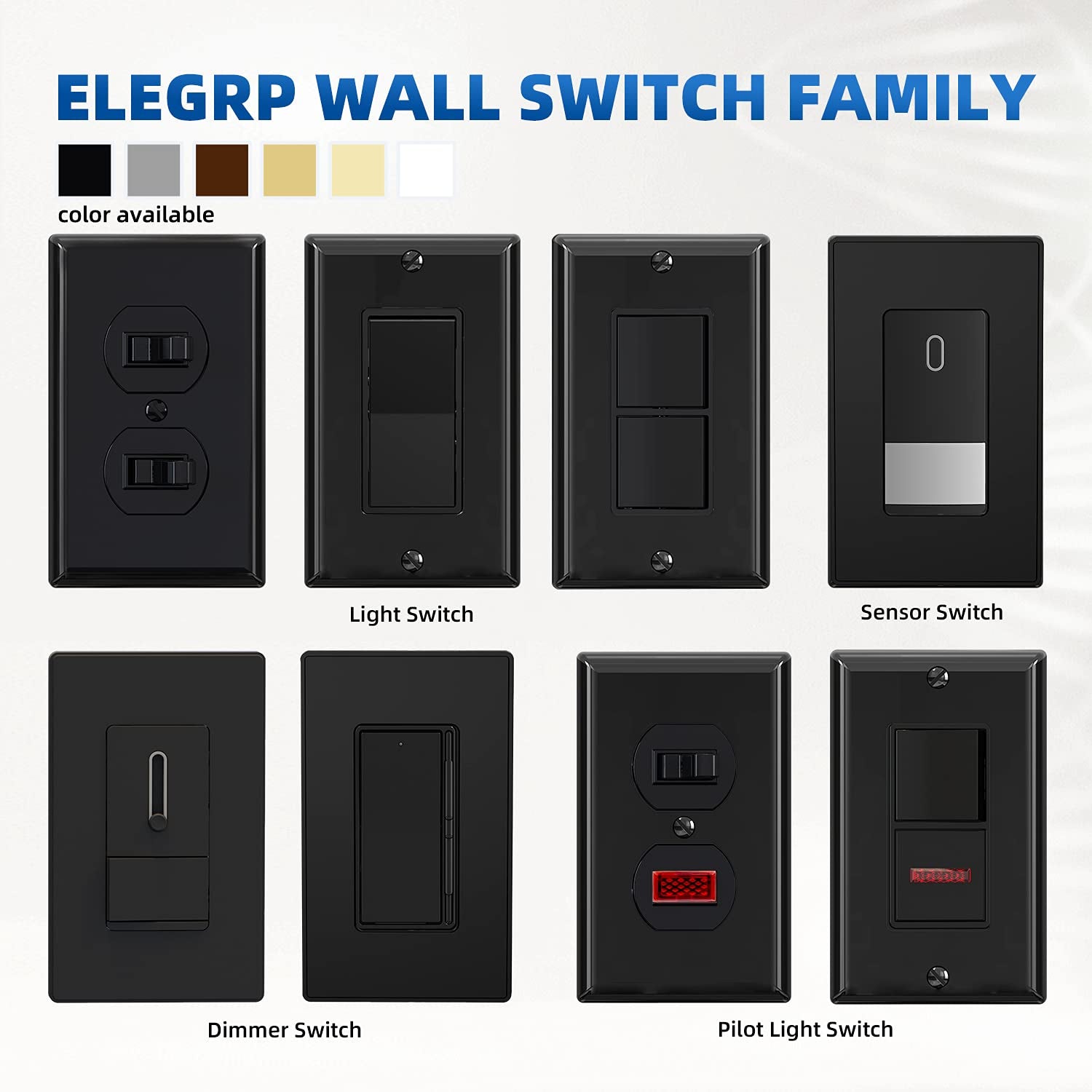 Decorator Double Rocker Light Switch, Two Single Pole Electrical Paddle, 15A 120V, In-Wall On/Off, Self-Grounding, Wall Plate Included, UL Listed (2 Pack, Glossy Black)